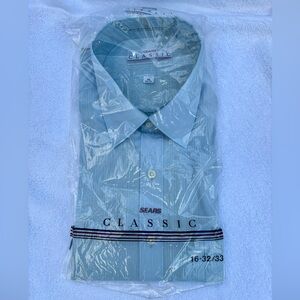 New in package vintage men’s sears classic blue dress shirt in size 16-32/33 👔